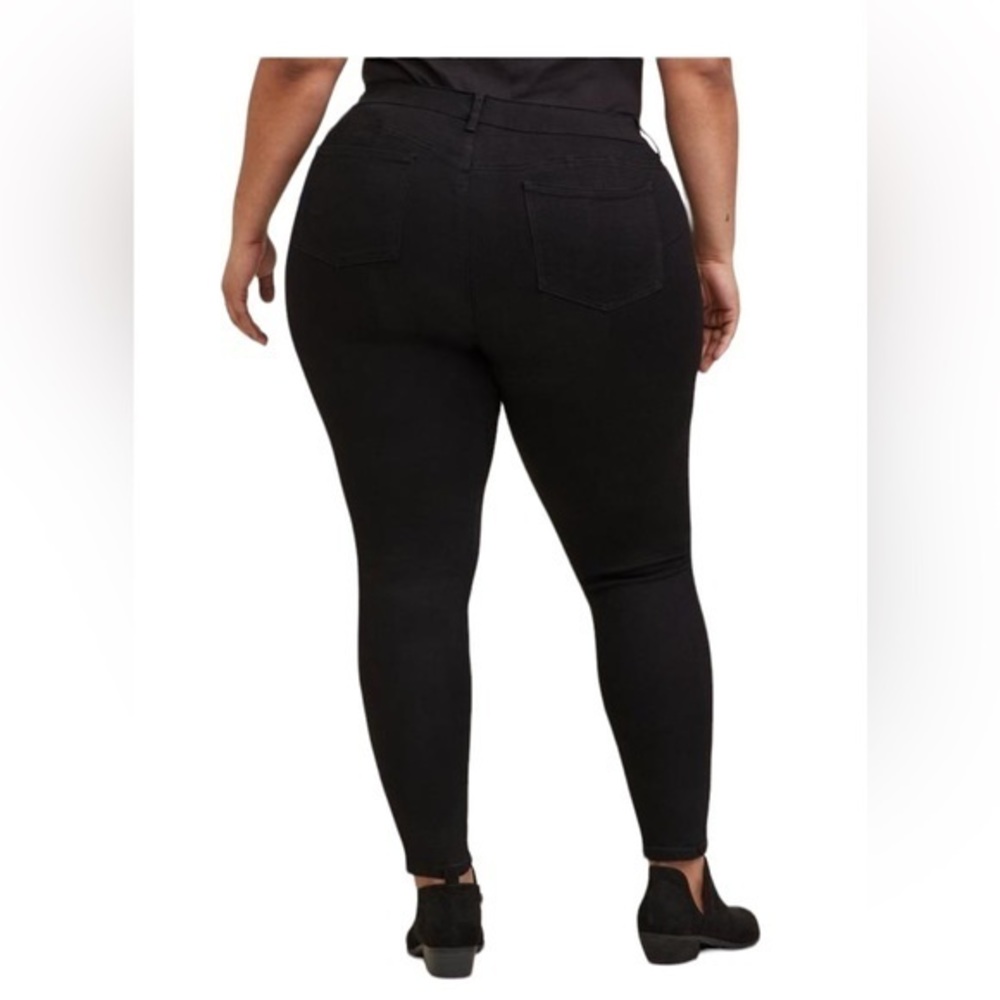 TORRID BOMBSHELL‎ SKINNY PREMIUM STRETCH HIGH-RISE DESTRUCTED JEAN BLACK SZ 20 - Picture 2 of 9